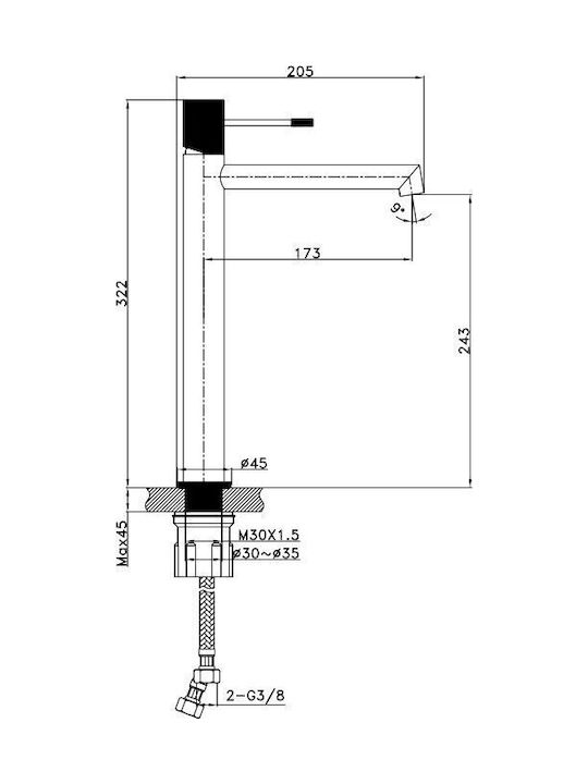 Cersanit Mixing Sink Faucet Gray
