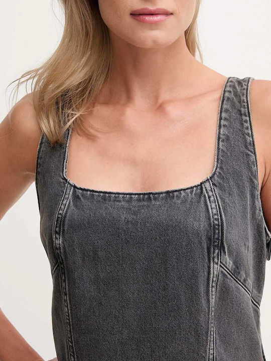 Καλοκαιρινό Mini Φόρεμα Τζιν Black Denim