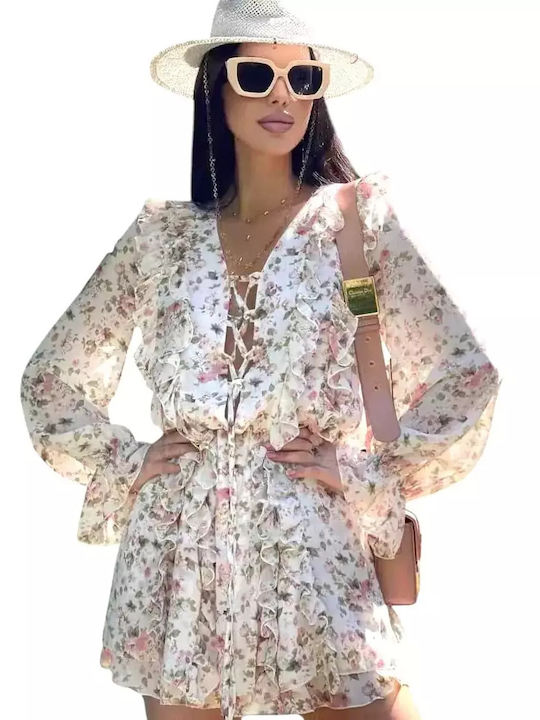 Sommer Mini Damenkleid Weiß