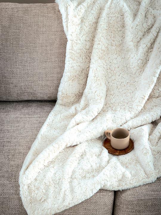Palamaiki Aleria Furry Blanket Sofa 130x180cm Ecru