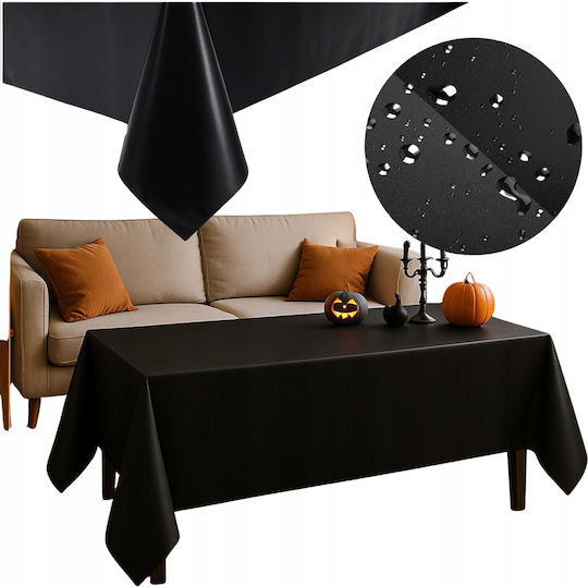 Τραπεζομάντηλο Αλέκιαστο Black 137x274εκ.