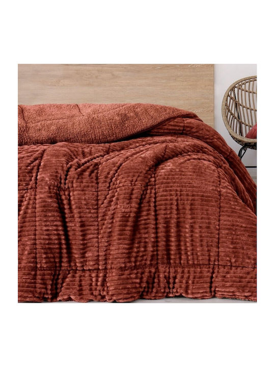 Cottonbox Duvet Double 215x195cm Wave Wave Brick Red
