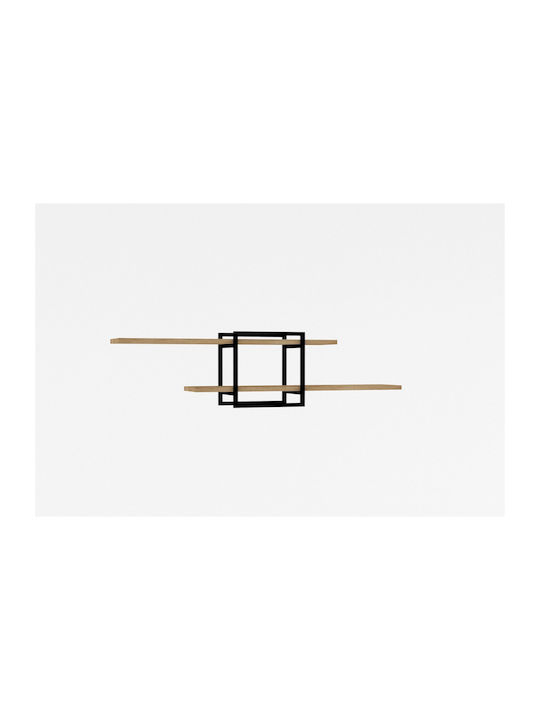 Ράφι Τοίχου Mone Sapphire Oak - Μαύρο 120x18x30εκ.