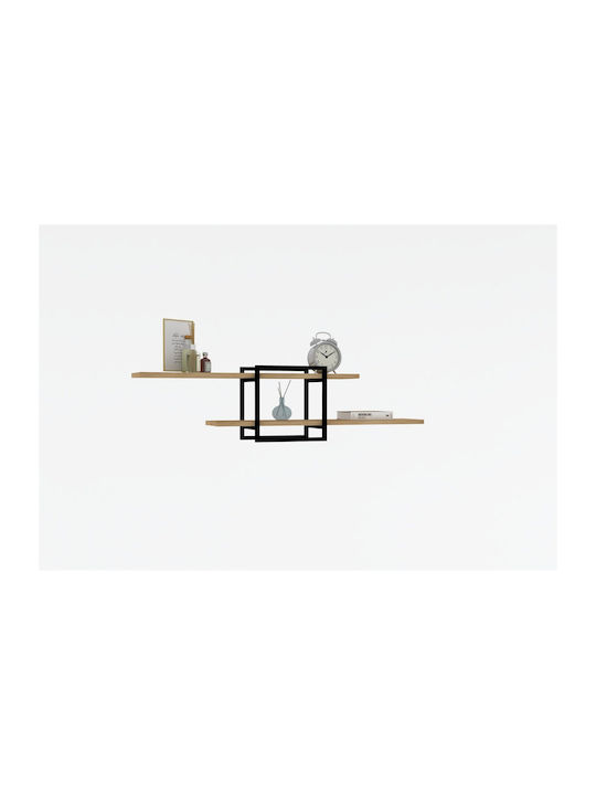 Ράφι Τοίχου Mone Sapphire Oak - Μαύρο 120x18x30εκ.