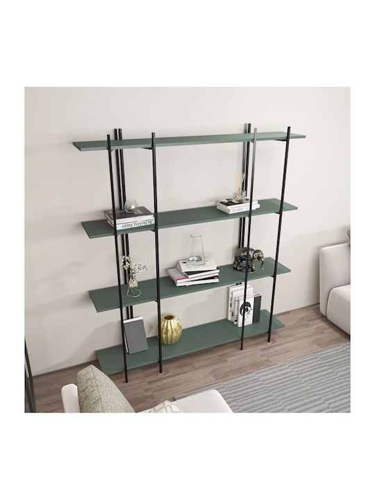 Bibliotecă Moss Verde-negru 160x29,6x180 cm