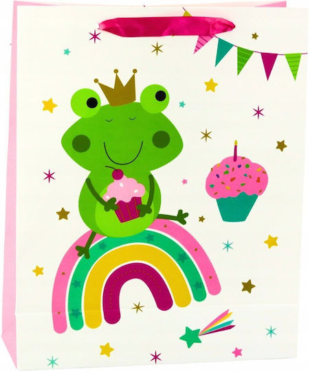Lean Toys Geantă pentru Cadou Albă 32x10x26cm.