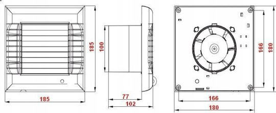Awenta WM100 Επιτοίχιος Εξαεριστήρας 100mm Λευκός