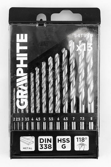 Graphite Satz 13 Bohrer für Metall