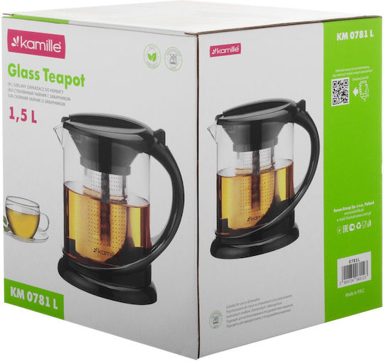 Τσαγιέρα Γυάλινη Διάφανη 1500ml