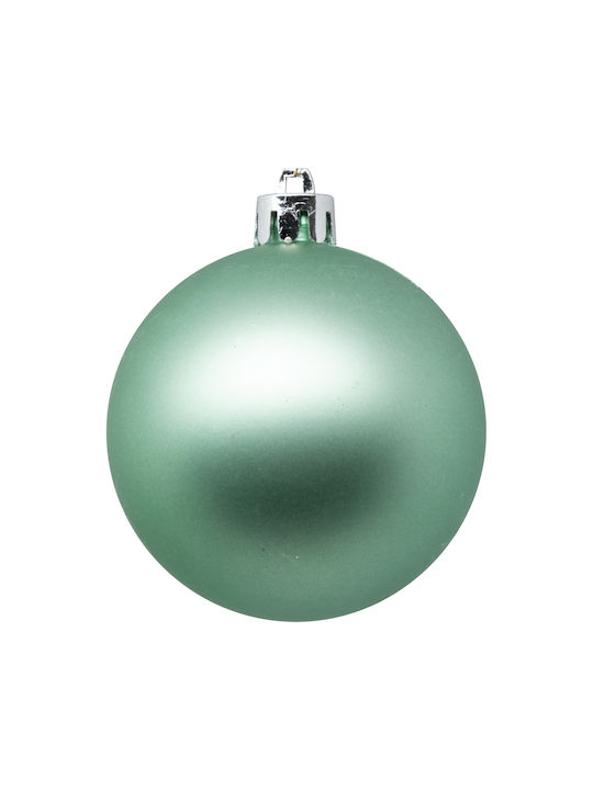 Ornament suspendat Glob Plastic Turcoaz 6buc Set 9buc