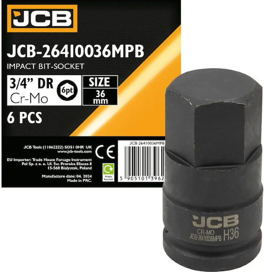 JCB Καρυδάκι Αέρος με Καρέ Υποδοχής 3/4" Διάμετρος 36 / 3/4"