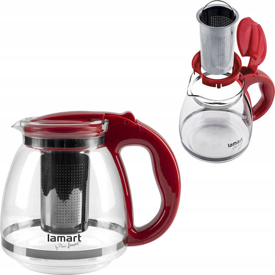 Lamart Glass Teapot Transparent Red 1500ml