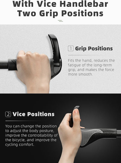 Rockbros Bt1007b Bicycle Grips Rubber Black