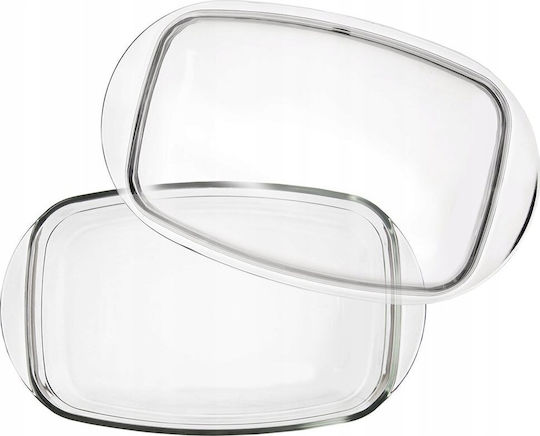 Orion Rechteckig Feuerfestes Geschirr Glas mit Deckel 2900ml 1Stück