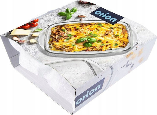 Orion Rechteckig Feuerfestes Geschirr Glas mit Deckel 2900ml 1Stück