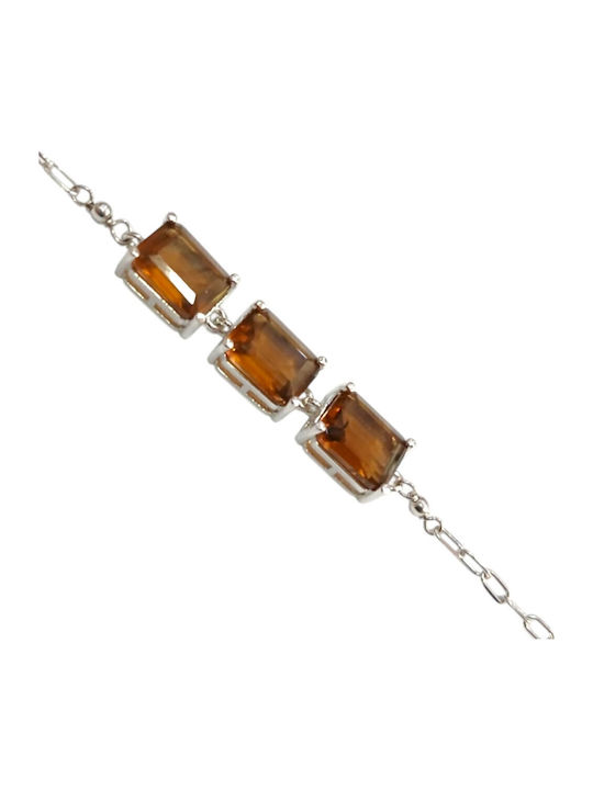 Prince Silvero Γυναικείο Βραχιόλι από Ασήμι με Ζιργκόν 17cm