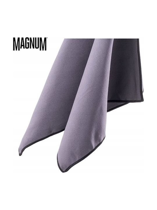 Magnum Πετσέτα Γυμναστηρίου με Μικροΐνες Γκρι 80x40cm