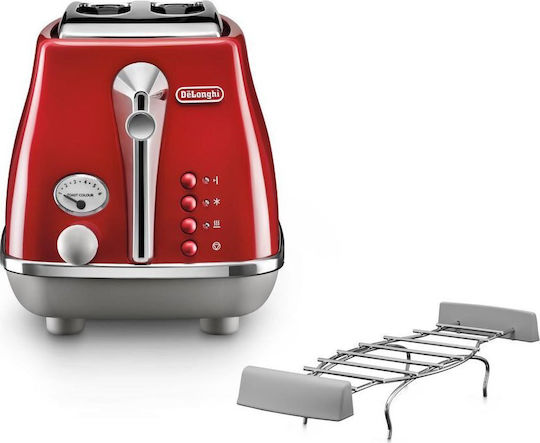 De'Longhi Icona Φρυγανιέρα 2 Θέσεων 900W Γκρι