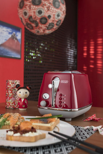 De'Longhi Icona Φρυγανιέρα 2 Θέσεων 900W Γκρι