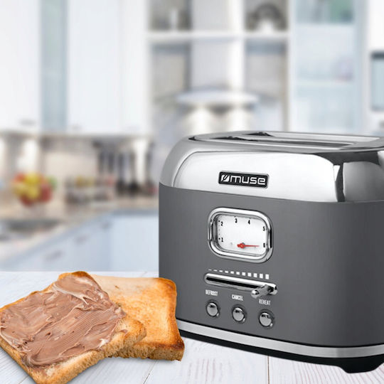 Muse Prăjitor de pâine 2 sloturi 1000W Gri