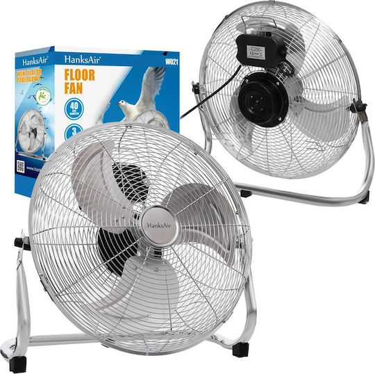 HanksAir Bodenventilator 80W Lüfterdurchmesser 40cm Graues