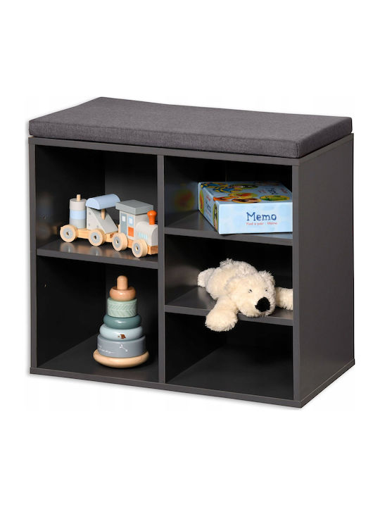 Wooden Shoe Organizer with 5 Shelves Gray 51.5x29.5x48cm
