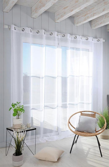 Perdea Cu Capse S-F Monna Alb 300x260cm