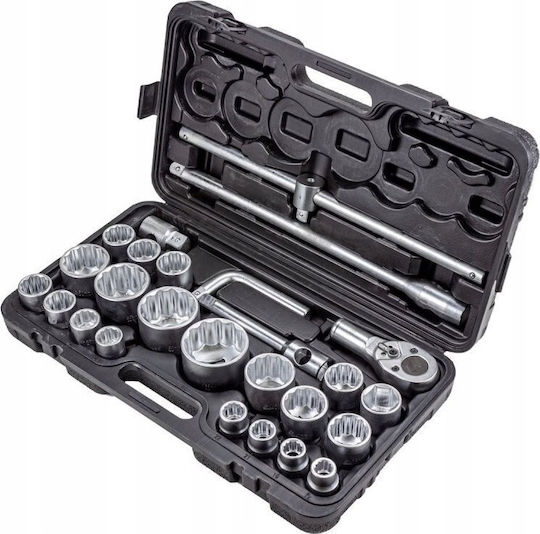 Rockforce Καρυδάκια με Καρέ Υποδοχής 3/4", 1" Σετ 26τμχ
