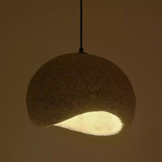 GloboStar Stone Hängelampe Gray Glocke mit Fassung E27 35x31x26cm.