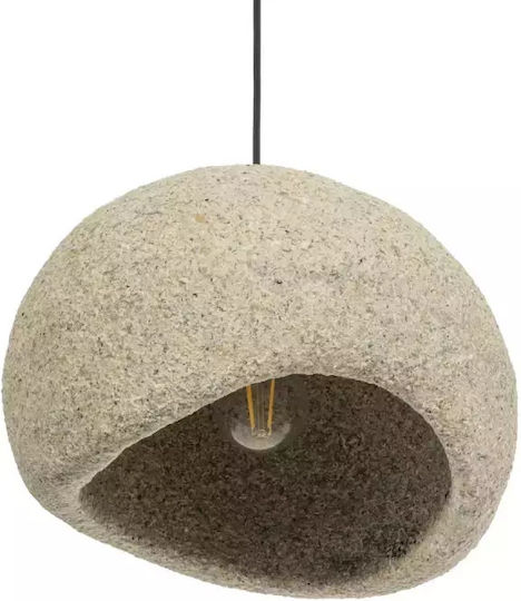 GloboStar Stone Hängelampe Gray Glocke mit Fassung E27 35x31x26cm.