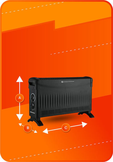 Volteno Θερμοπομπός Δαπέδου 2000W 52.5x32.5cm Μαύρος