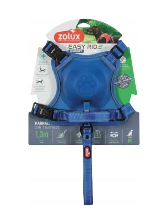 Zolux Easyride M Blue Harness Automatic Leash Zolux Easyride M Blue Harness Automatic Leash