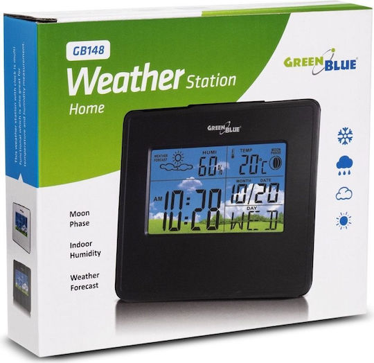 Green Blue GB148 B Digital Weather Station Tabletop Black