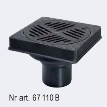 Kessel Ecoguss Yard Drain Dn 100 Τετράγωνο Lock+lift 67110b