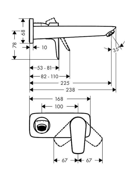 Hansgrohe Set Mixer & Gură Îngropată pentru Duș Argintiu