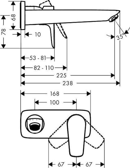 Hansgrohe Set Mixer & Gură Îngropată pentru Duș Argintiu