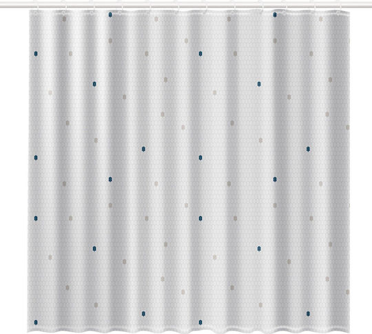 Rayen Shower Curtain Fabric 180x200cm White
