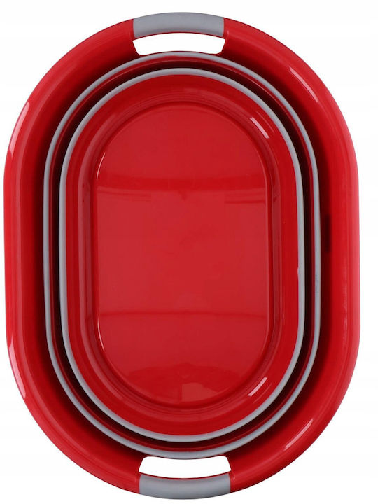 Plastic Collapsible Laundry Basket 27lt 44.8x8.2x27.8cm Red