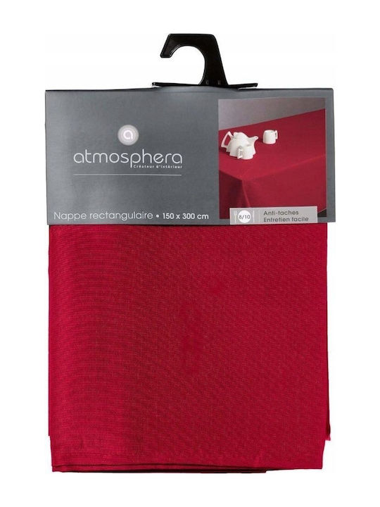 Atmosphera Τραπεζομάντηλο Αλέκιαστο Stain Red 150x300εκ.