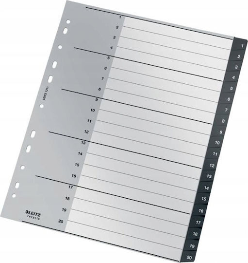 Divizoare Pp Leitz Recycle A4 Maxi 1-20 Negre