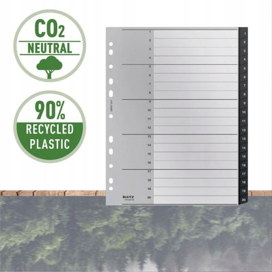 Divizoare Pp Leitz Recycle A4 Maxi 1-20 Negre