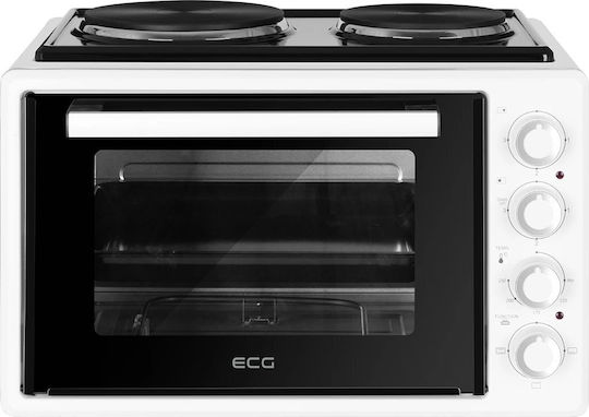 ECG Elektrisches Arbeitsplattenofen 45l mit 2 Brennern Weiß