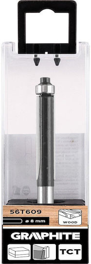 Gerader Holzfräser mit Lager Hartmetall 9,5 x 38 mm 8 mm Schaft
