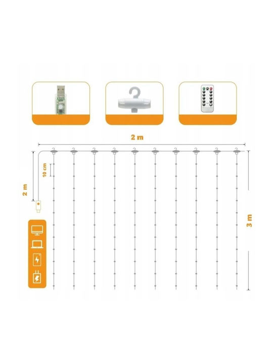 300 Λαμπάκια LED Κουρτίνα 3μ. x 300εκ. Ψυχρό Λευκό 300 Λαμπάκια LED Κουρτίνα 3μ. x 300εκ. Ψυχρό Λευκό