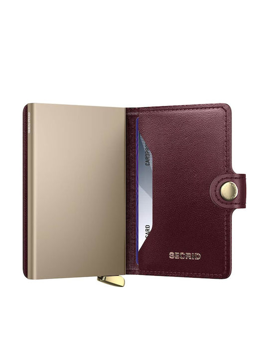 Miniwallet Leather Men's Wallet Classic with RFID Burgundy