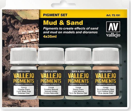 Vallejo 73.191 Pigment Set Mud & Sand 4x35 Ml