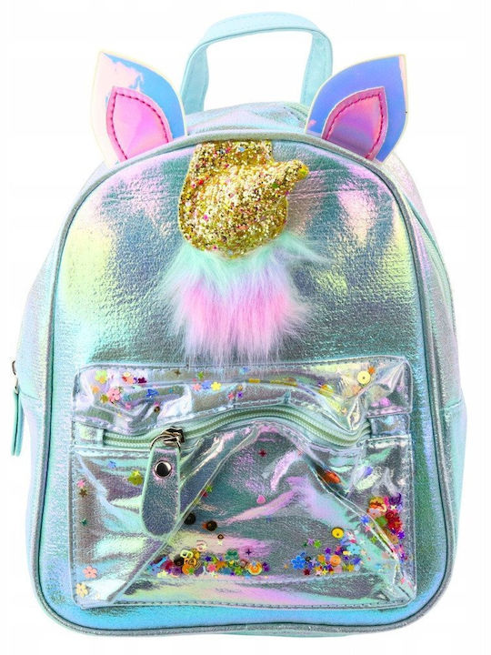 Children's Backpack Unicorn Horn Moving Confetti Blue 25cm 4.5l Children's Backpack Unicorn Horn Moving Confetti Blue 25cm 4.5l