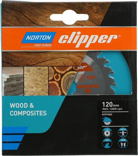 Norton Schneidscheibe Holz mit 24 Zähnen 120mm