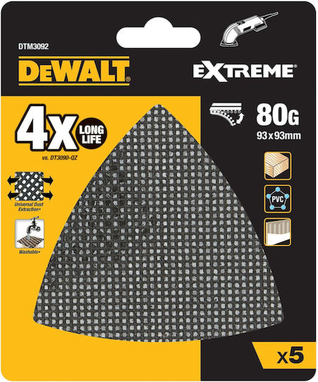 DEWALT Γυαλόχαρτο 93x93mm Σετ 5τμχ