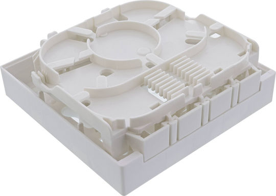 Inline Ftth Empty Box Up To 4x Lc Duplex 4x Sc Simplex Surface Mount 80mm White